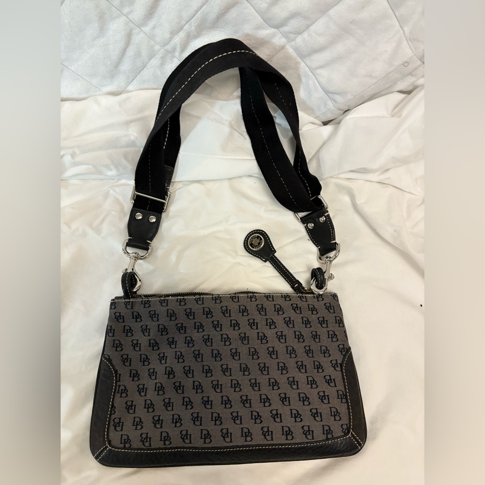 Dooney & Bourke Black and Gray Messenger Bag
